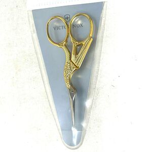 Vintage Victorinox Golden Crane Stork Bird Scissors Gold Sewing Embroidery 3-1/2
